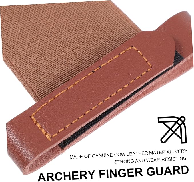 Yardwe 2 Pcs Finger Guard Archery Leather Gloves Cow Leather Archery Finger Leather Archery Gloves Archery