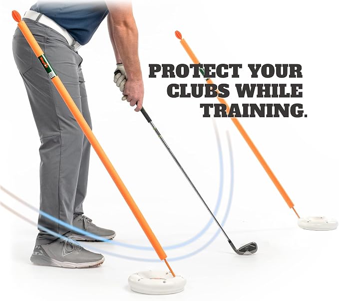 WHYGOLF Padded Golf Alignment Rods - Golf Alignment Sticks with Protective Padding, Create Golf Swing Trainer Angles Like Pro Trainers with Our Golf Training Tool