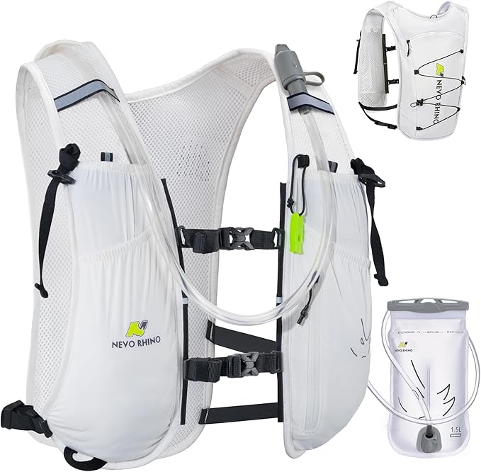 N NEVO RHINO 5.5L Running Vest for Women Men, Lightweight Hydration Vest with 1.5L Water Bladder, Breathable Water Backpack for Hiking Marathon Running