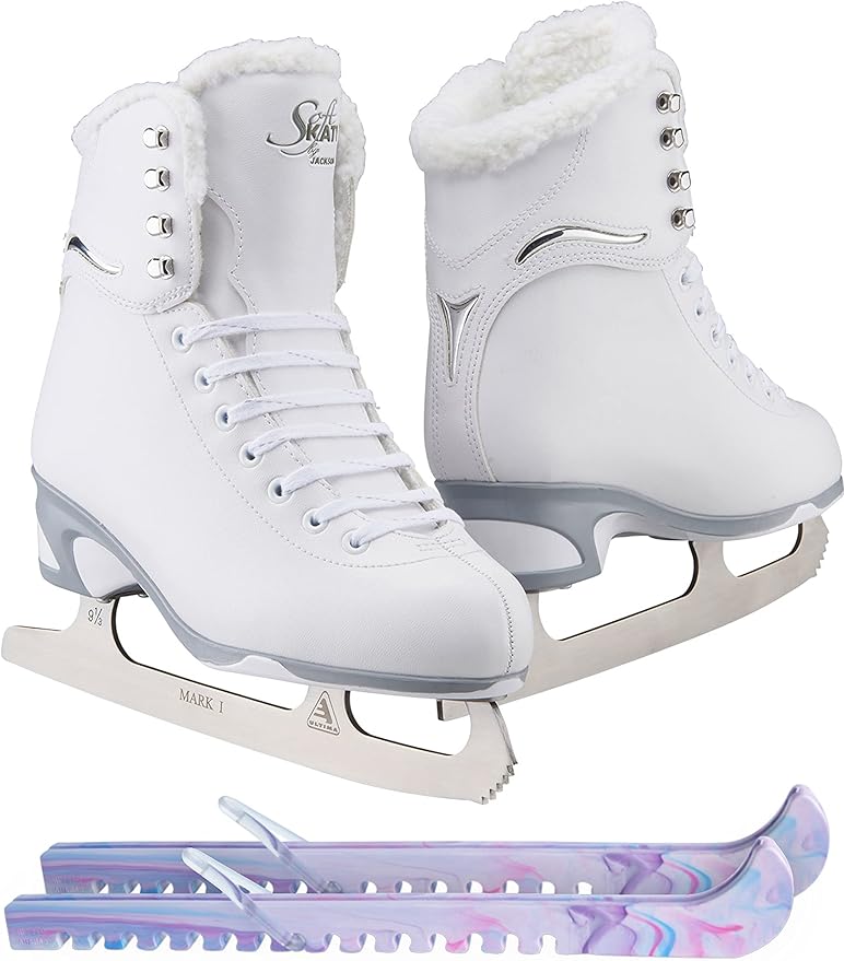 Jackson Ultima Finesse JS180 / JS181 / JS184 Figure Ice Skates for Women and Girls Bundle with Guardog Skate Guards Improved, JUST LAUNCHED 2023