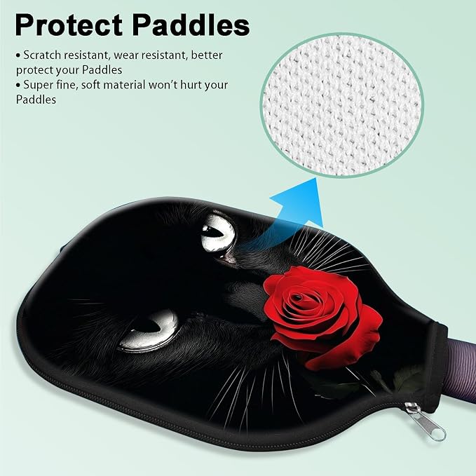Pickleball Paddle Cover- Premium Water-Resistant Racket Sleeves with Reinforced Zippers, Universal Fit for USAPA Standard Paddles, Extra Padding Protection 6