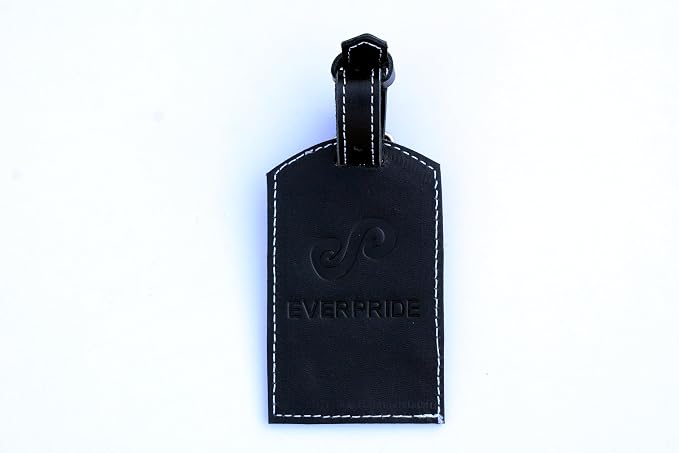 EVERPRIDE Elegant Black Leather with Maroon Trim, Professional Chef Knife Roll Bag for Knives. Premium Leather Bag, Sturdy Construction, Luxurious Carry Case and Display for Knives. A Great Gift.