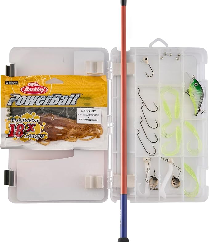 Shakespeare Catch More Fish Spinning Reel and Fishing Rod Combo with Kit