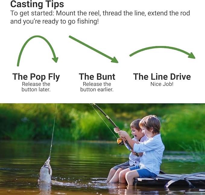 Lanaak Kids - Toddler Fishing Pole & Tackle Box, Beginner Combo kit, for Ages 5-12