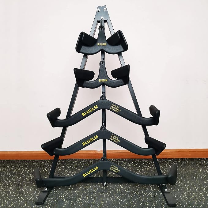 BLUSLM Lat Pull Down Bar Gym Accessory Rack, Lat Pulldown Attachments Cable Attachment Storage Rack for Mag Grip - Home Gym Fitness Heavy Duty A-Frame Stand