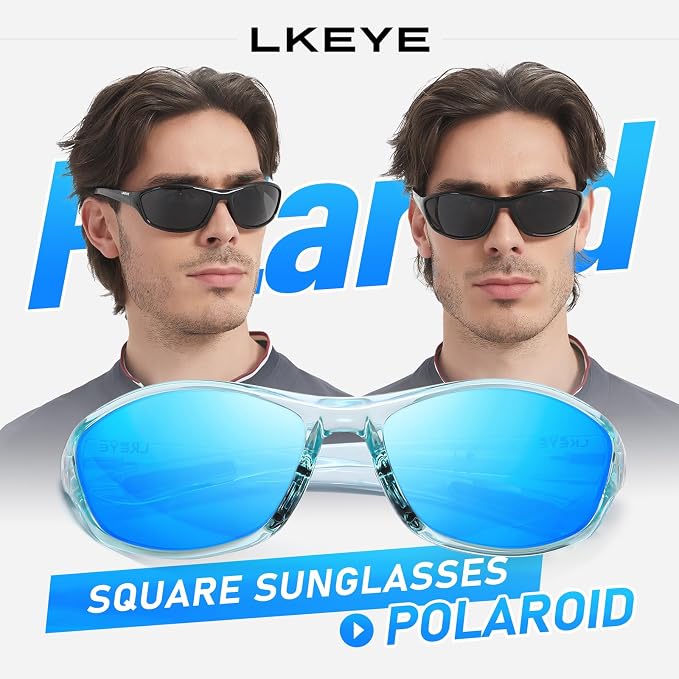 LKEYE Bifocal Reading Sunglasses Men Women Sports Style Sun Reader Wrap Around Build-In UV Protection Driving glasses LK6092