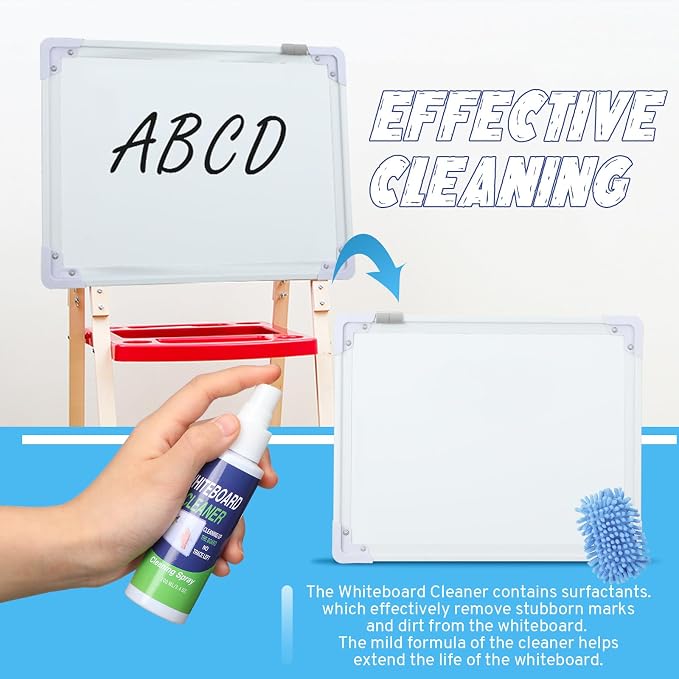 Fuyoooo 6 Pack Whiteboard Cleaner 3.4 Fl oz White Board Cleaning Spray Dry Erase Board Cleaner with Microfiber Shag Whiteboard Eraser Removes Stubborn Marks from Chalkboard (Pastel)