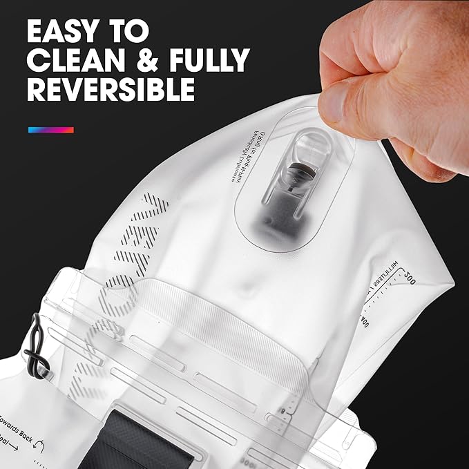 HydraPak Velocity Hydration Reservoir (1.5L, 2L, 3L), Ultralight Water Bladder, Self-Sealing Bite Valve, Leak Proof, Reversible, Dishwasher Safe