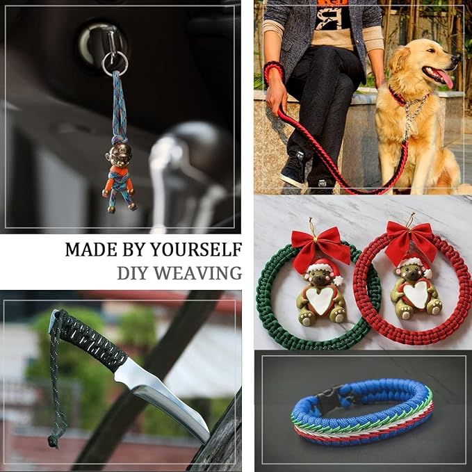 WEREWOLVES 60 Colors Paracord Cord, 550 Paracord Bracelet Crafting Combo Kits with Instruction - Multifunction Paracord Ropes, 10 Feet Each Parachute Cord for DIY Manual Braiding