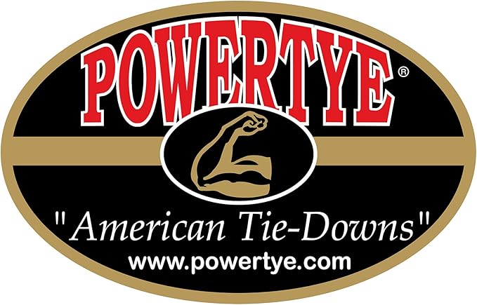 PowerTye 1.5 inch x 6.5ft Heavy Duty Ratchet Tie Down Straps with Carabiner Hooks, Soft-Tye & Storage Bag, for Motorcycle, ATV, Trailer & Cargo - 1,000 lb WLL - Made in USA - Black/Black Pair