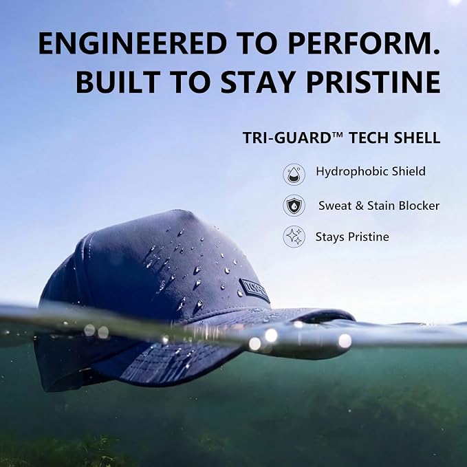 TOP-EX Performance Baseball Hat for Men Water Resistant Golf Cap Running Cooling Snapback Laser Perforated