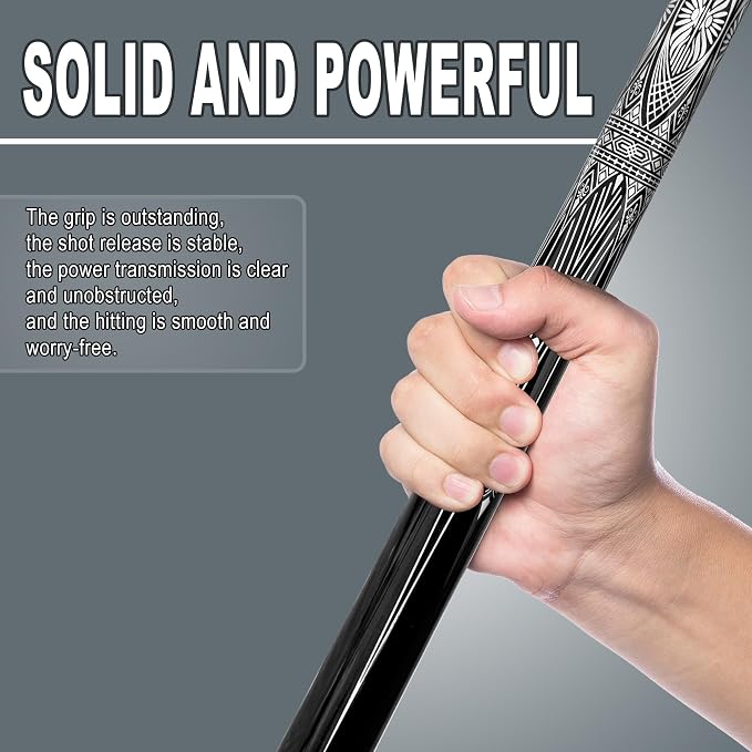 HomeSeason Fiberglass Pool Cue Stick 21oz Cue Sticks 58" Professional Low Deflection Billiard with Screw-in Extension and Leather Bag