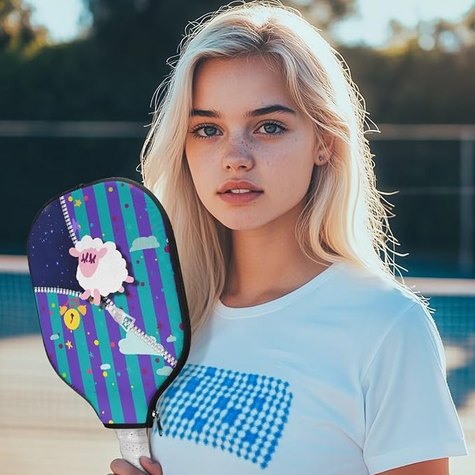 Pickleball Paddle Covers Only for Men and Women Zipper Closure Protection and Decoration