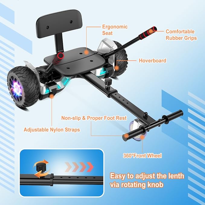 LIEAGLE Hoverboard, 6.5" Self Balancing Scooter Hover Board with Bluetooth Wheels LED Lights for Kids Adults