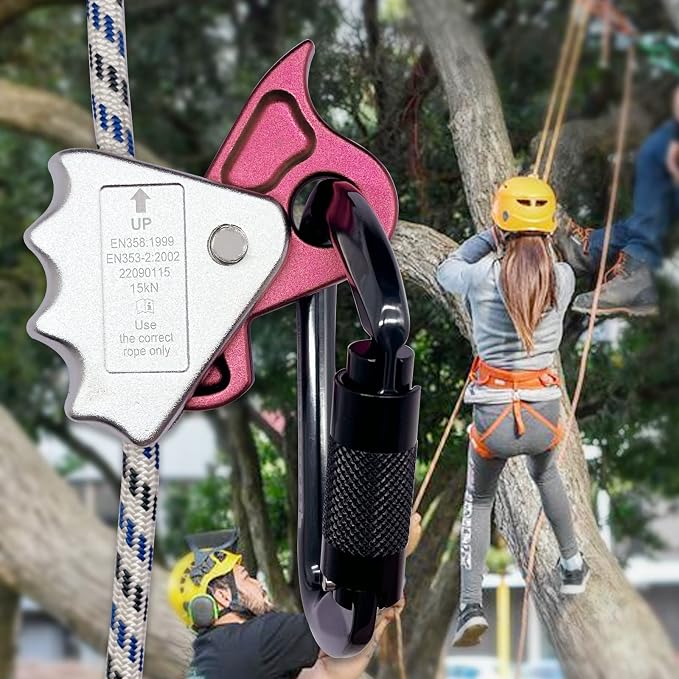 Detachable Climbing Ascender 15kN Rope Grab Ascender, Flip Line Adjuster, Fall Protection Belay Device for Rock Climbing,Tree Arborist/Fit for 11~13 MM Rope