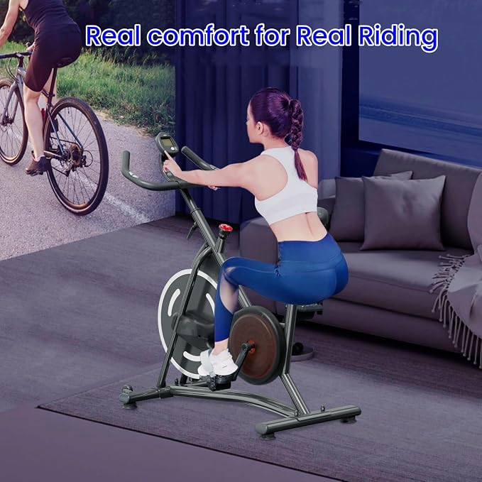 NAYSAYE Exercise Bike, Adjustable Stationary Bikes with Smartphone Mount, Professional Exercise Bike with Digital Pulse Display for Home and Office