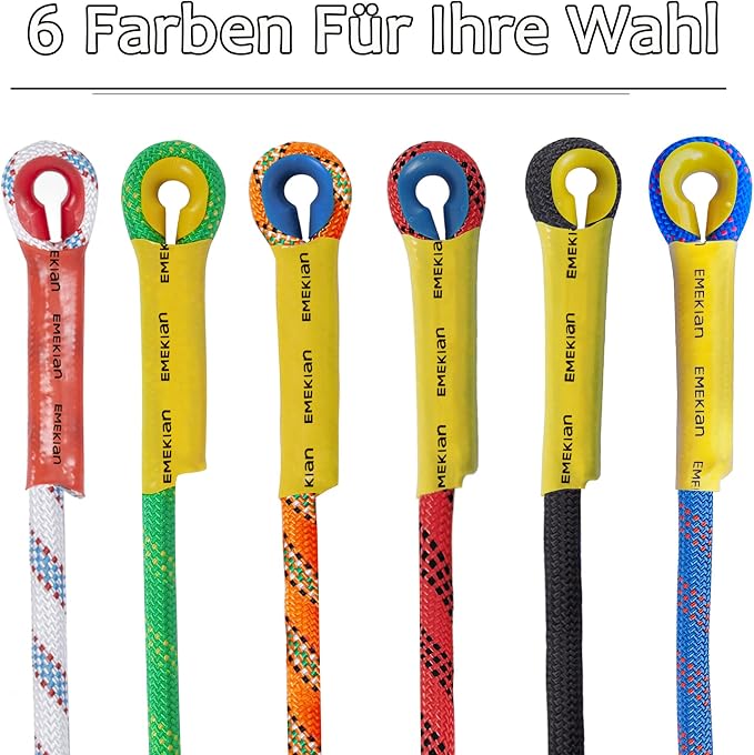 Indoor Outdoor Climbing Rope, 10/12/14mm (32FT/49FT/65FT/98FT) Static Rock Climbing Rope for Escape Rope, Ice Climbing Equipment, Fire Safety Rescue Rope, with Non Slip Gloves