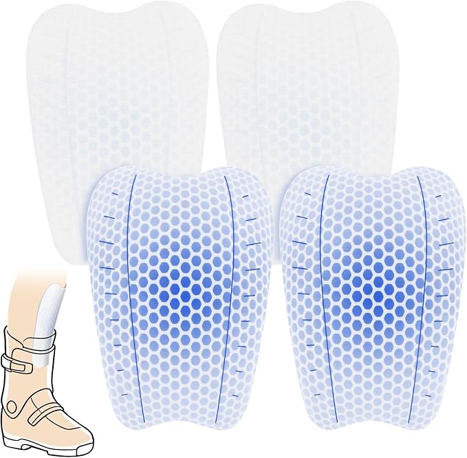 2/4/6/8 Pcs Ski Shin Guards for Boots, Gel Shin Pads for Ski & Snowboard, Lightweight Reusable Shin Protectors for Pressure Relief