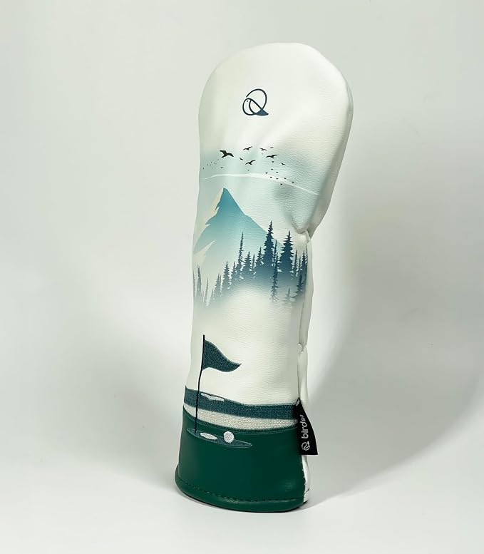 Golf Headcover for Hybrids and Fairway Woods Premium Leather Head Cover. Digitally Printed and Embroidered Design.