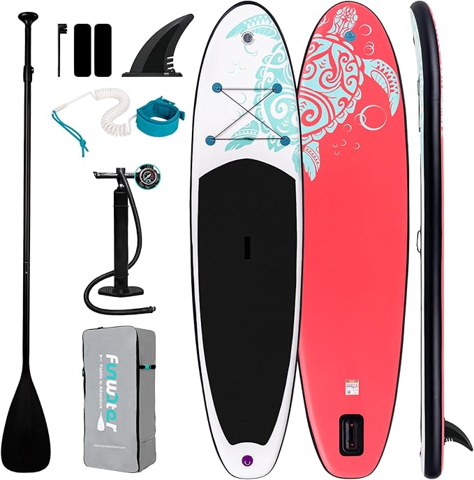 FunWater Inflatable Stand Up Paddle Board with Premium SUP Paddleboard Accessories, Anti-Slip EVA Deck, 11'6''/11'/10'6'' Paddle Boards for Adults & Youth of All Skill Levels