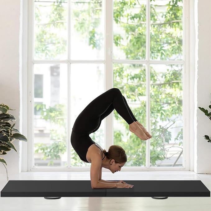 Gymnastics Tumbling Mats Portable Gymnastics Mat Folding Tumbling Mat Thick Yoga Mat Exercise Mat with Carrying Handles for home Workout outdoor Yoga Gymnastic