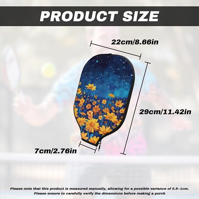 Pickleball Paddle Covers Only for Men and Women Zipper Closure Protection and Decoration