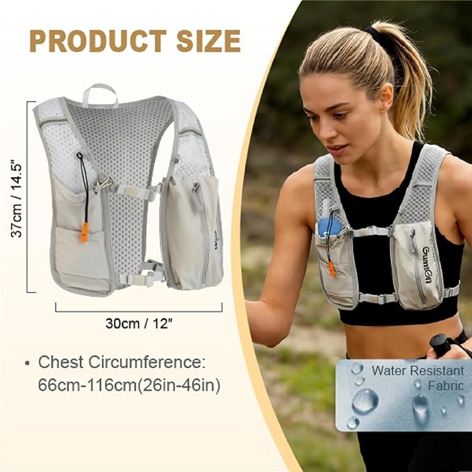 Running Vest for Women Men Adjustable Running Hydration Vest with Phone Holder Reflective Strips for Marathon Hiking Cycling