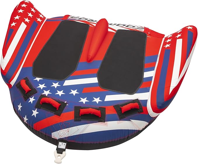ZOOMBROS Towable Tubes for Boating 2-3 Person, Water Tubes for Boats to Pull, Safety Inflatable Boat Tubes and Towables, Water Sport Towables with Drainage, Quick Connector and Wings
