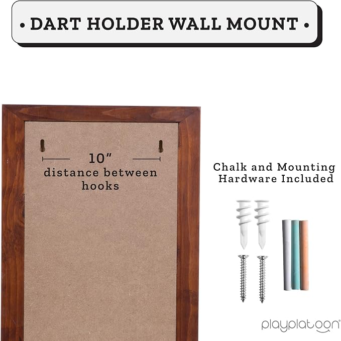 Play Platoon Dart Scoreboard & Darts Holder Wall Mount - Wood Score Board, Professional Darts Accessories, Dart Holder