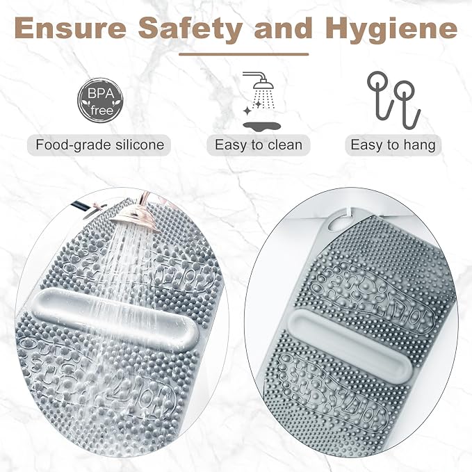 FREATECH Foot Massage Acupressure Mat with Massage Balls for Foot Pain & Plantar Fasciitis Relief, Zoned Reflexology Pressure Point Mat for Sitting & Standing, Safe Food-Grade Silicone, 22'' x 13''