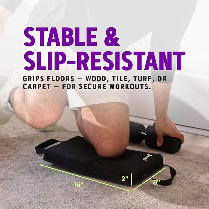 Nordstick NordPad Pro Nordic Curl Knee Pad Premium Soft Exercise Mat for Knees and Elbows, Nordic Curls, Stability Training, Yoga, Physical Therapy, and Home Workouts