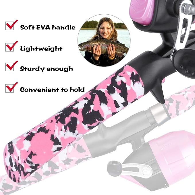 ODDSPRO Kids Fishing Pole - Portable Telescopic Kids Fishing Rod and Reel Combo Kit - with Spincast Fishing Reel Tackle Box for Girls, Youth