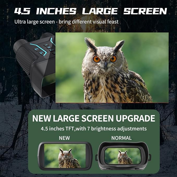 Night Vision Goggles & Night Vision Binoculars with Grip,4K UHD Video,36MP Image,4.5″HD Screen,8X Digital Zoom,400m Range–Perfect for Hunting,Camping&Wildlife Observation