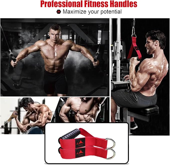 Heavy Duty Gym Workout Handles Attachment for Cable Machine,Resistance Band,Pulley System Home Exercise Equipment, Comfortable and Stronger Grip