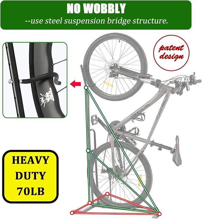 PHUNAYA Bike Stand,Vertical Bike Rack For Indoor Bike Storage,Upright Bicycle Stand Floor. (StyleA-2pack)