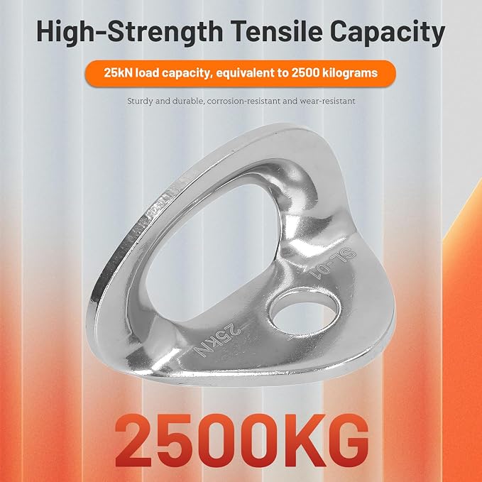 10PCS 25KN Bolt Hangers Rock Climbing Holds, 316 Stainless Steel Lightweight Climbing Hanger Rock Climbing Anchors for 10MM/ 3/8" Drill Bit, for Cave Exploration Engineering Protection