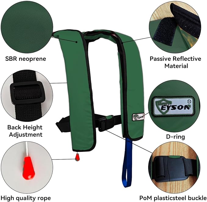 Automatic Inflatable Life Jacket,Preserver PFD for Adults,Life Vest for Adult,Supports Weight up to 330 pounds