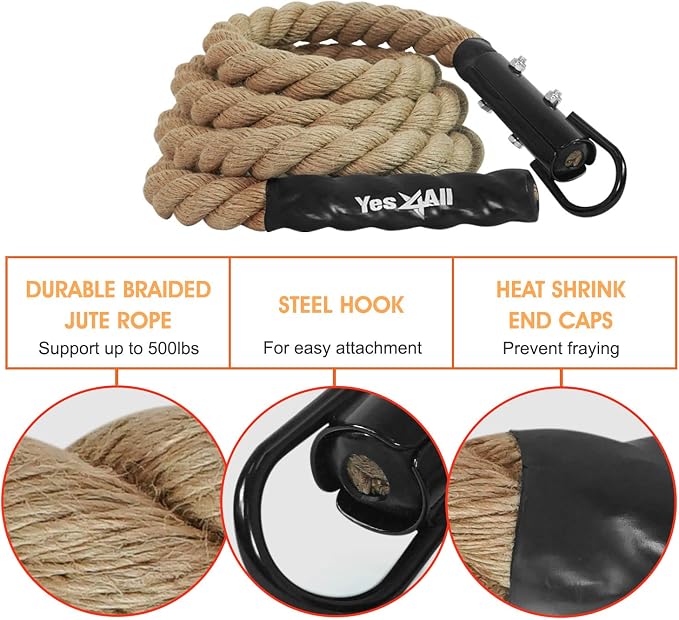 Yes4All Gym Climbing Rope for Fitness & Strength Training, Climbing Exercises & Home Workouts