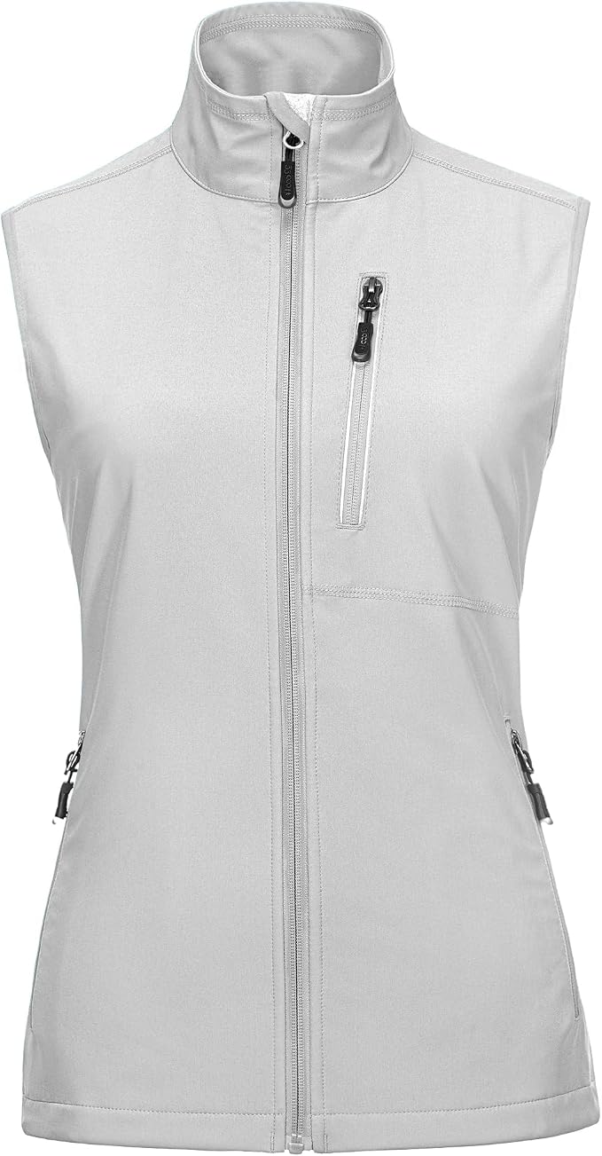33,000ft Women's Lightweight Running Vest Outerwear with Pockets, Windproof Sleeveless Jacket for Golf Hiking Travel
