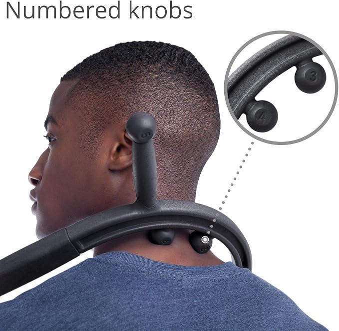 Body Back Buddy Elite Black FSA Eligible Neck Massager for Pain Relief Deep Tissue Back Therapy Tool Therapeutic Trigger Point Hook for Muscle Knot & Myofascial Release Shoulder Pressure Point Relief