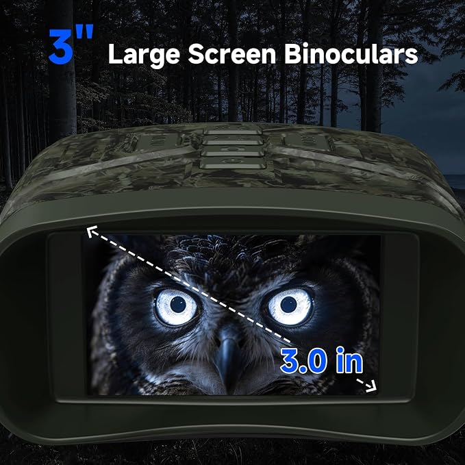 Night Vision Goggles for Adults, 4K Infrared Night Vision Binoculars with Rechargeable Battery and Anti-Shake Motion Detection for Camping, Camo