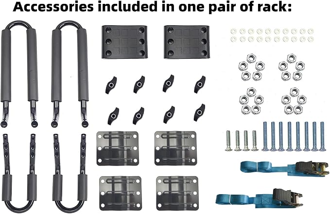 2 Pairs Kayak Roof Rack for Car Top Roof Mount Carrier | J Cross Bar, Canoe Boat Compatible