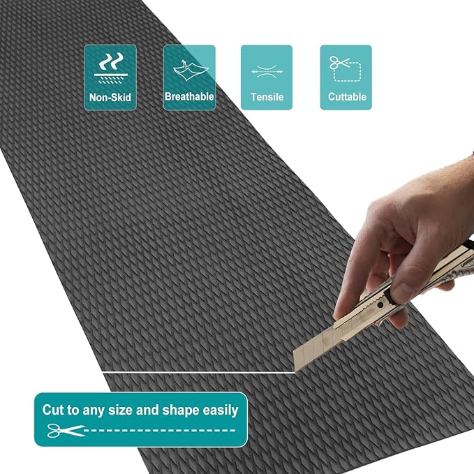 Hjdeck Boat Flooring EVA Foam Boat Decking Marine Carpet Non-Slip Decking Sheet Self-Adhesive Marine Flooring for Fishing Boat Kayak Yacht RV Swimming Pool Golf Cart 94.5"x23.6"/16.1"/11.8"