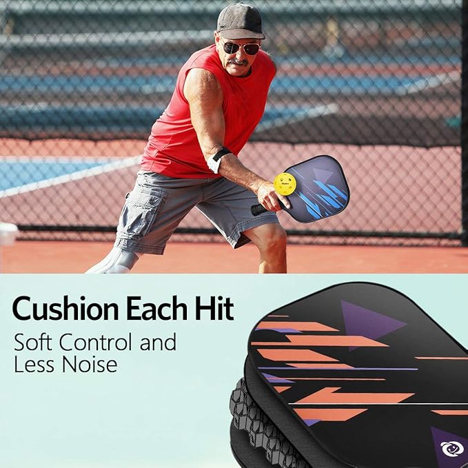 niupipo Pickleball Paddles Set of 2 or 4, USAPA Approved Fiberglass Pickleball Paddle Set with Balls and Bag, Polypropylene Honeycomb Core, Lightweight Pickleball Paddles for Beginners Men Women