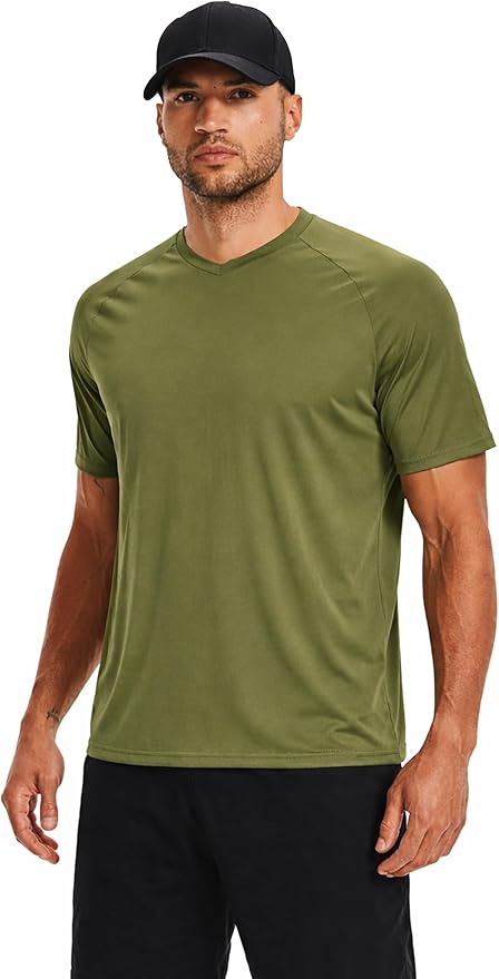 5 Pack Men’s Active Quick Dry Crew Neck T Shirts | Athletic Running Gym Workout Short Sleeve Tee Tops Bulk