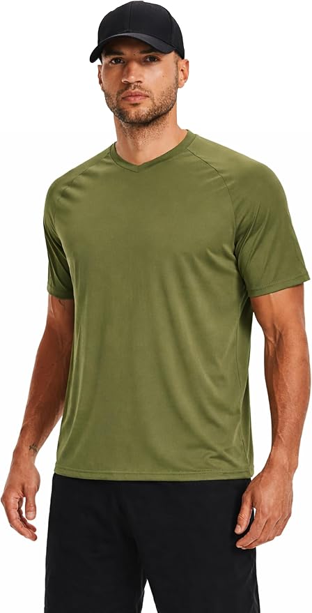 5 Pack Men’s Active Quick Dry Crew Neck T Shirts | Athletic Running Gym Workout Short Sleeve Tee Tops Bulk