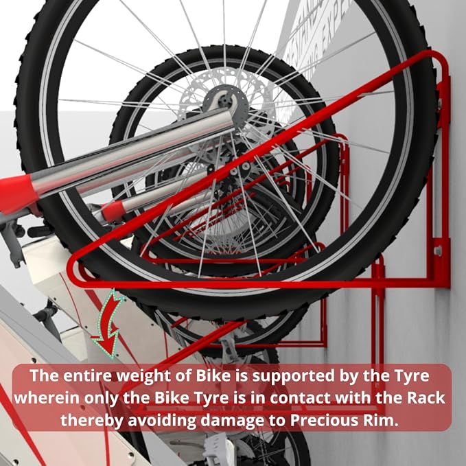 No Lift Vertical Bike Hanger Simple & Secure Space Saving Bike Wall Mount for Garage & Commercial Use Bicycle Holder for Mountain and Road Bikes - Blue, Pack of 2