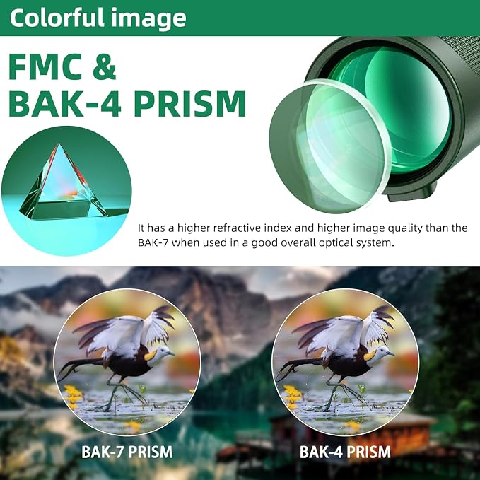 40x60 HD Monocular Telescope for Adults with Smartphone Adapter Tripod Hand Strap, Hand-held Monocular for Adults with BAK4 Prism&FMC Lens for Birdwatching Hiking Concert Travelling