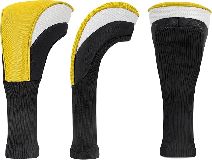 Golf Club Head Covers for Woods 3/4/5/6 Pieces Long Neck Mesh Sports Golf Club Headcovers Set with Interchangeable No. Tags 3 4 5 6 7 X Golf Accessories for Men Women