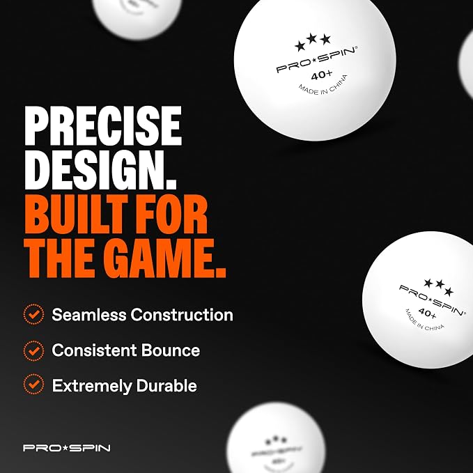 PRO-SPIN Ping Pong Paddles - High-Performance Set with Premium Table Tennis Rackets, 3-Star Ping Pong Balls, Compact Storage Case | Professional Quality Ping Pong Paddle Set | Indoor & Outdoor Games